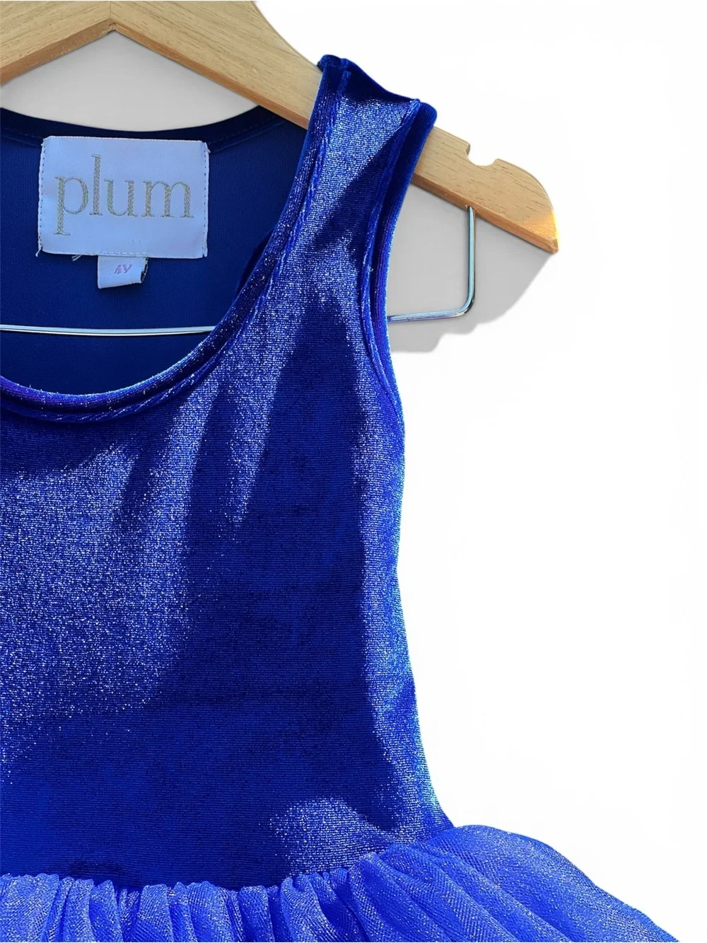 Plum Girls 4Y Royal Blue Velvet Sparkle Tutu Leotard Dress